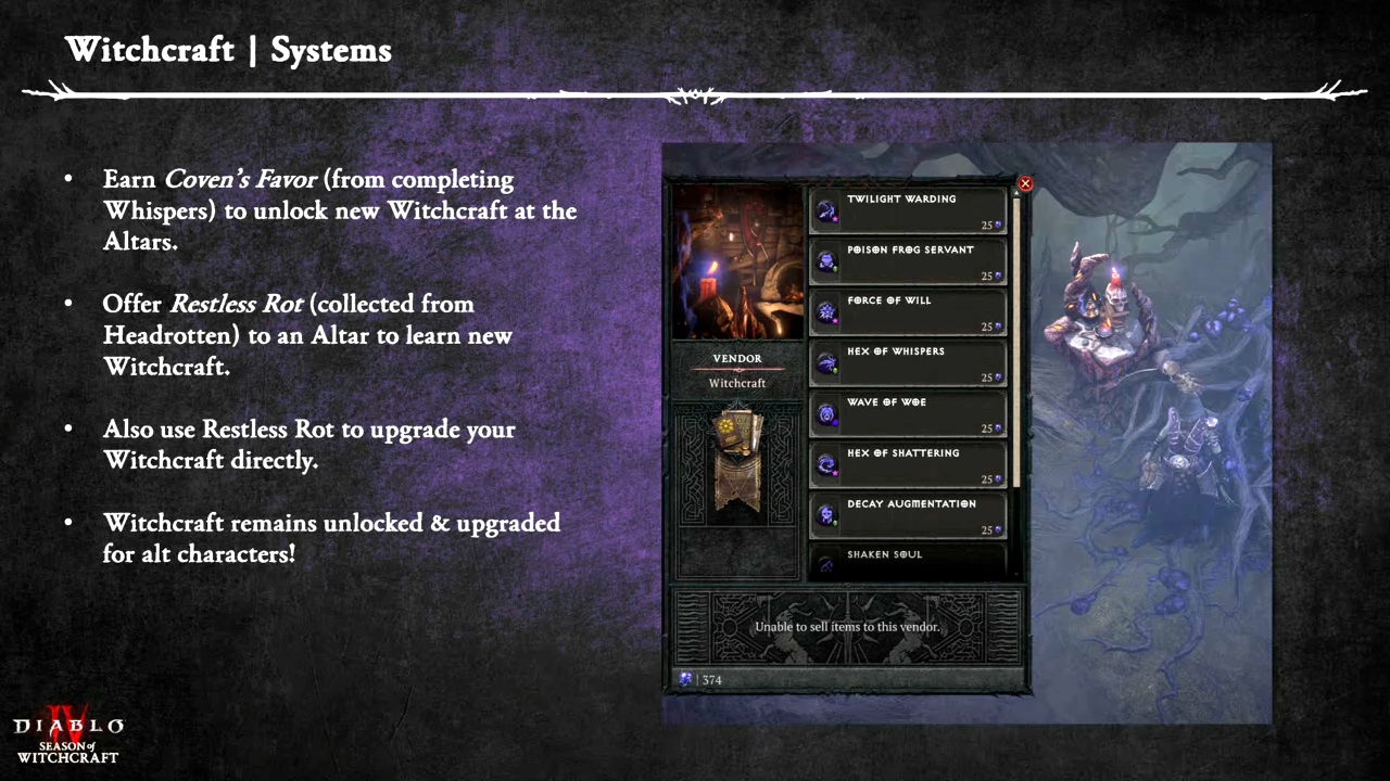 Diablo 4: Hexenmächte | Systeme