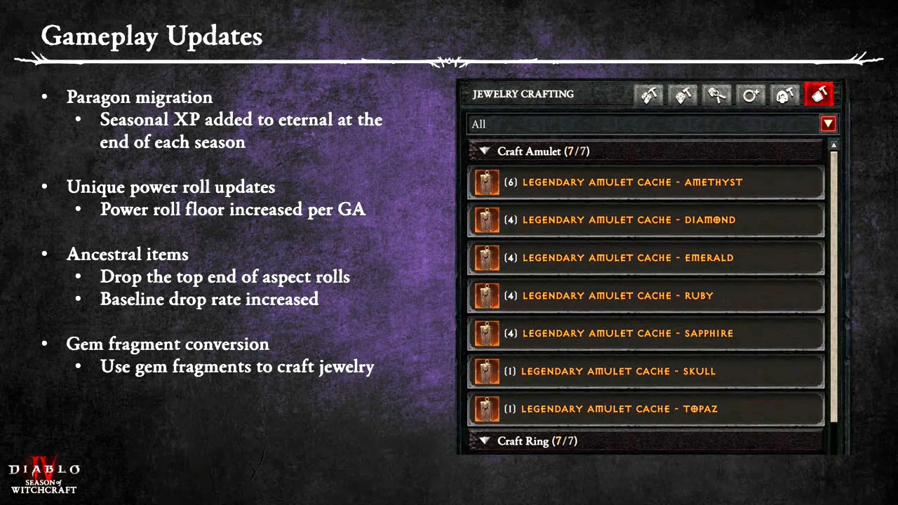 Diablo 4: Gameplay-Updates