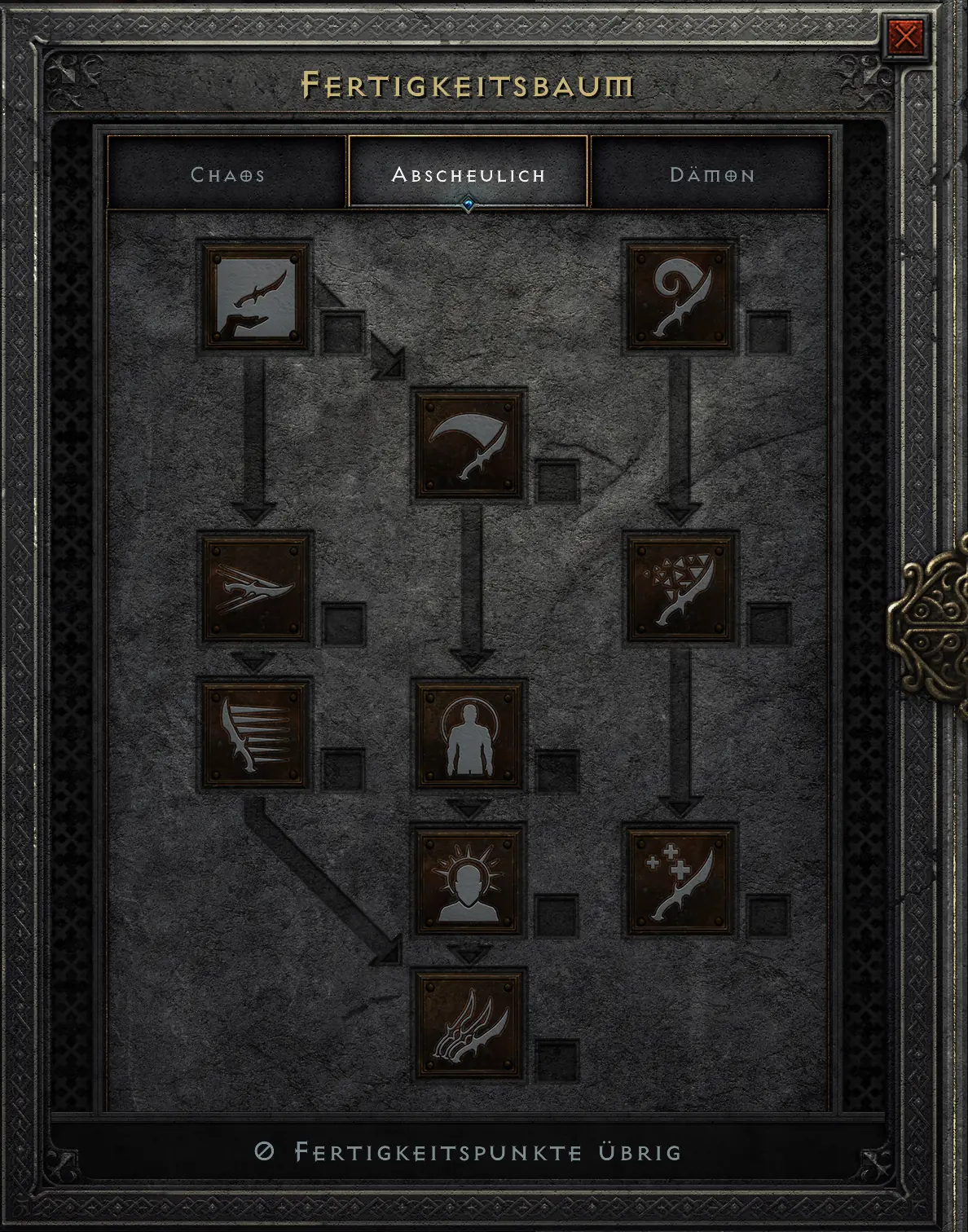 Diablo 2 Resurrected Hexenmeister - Abscheulich Fertigkeiten