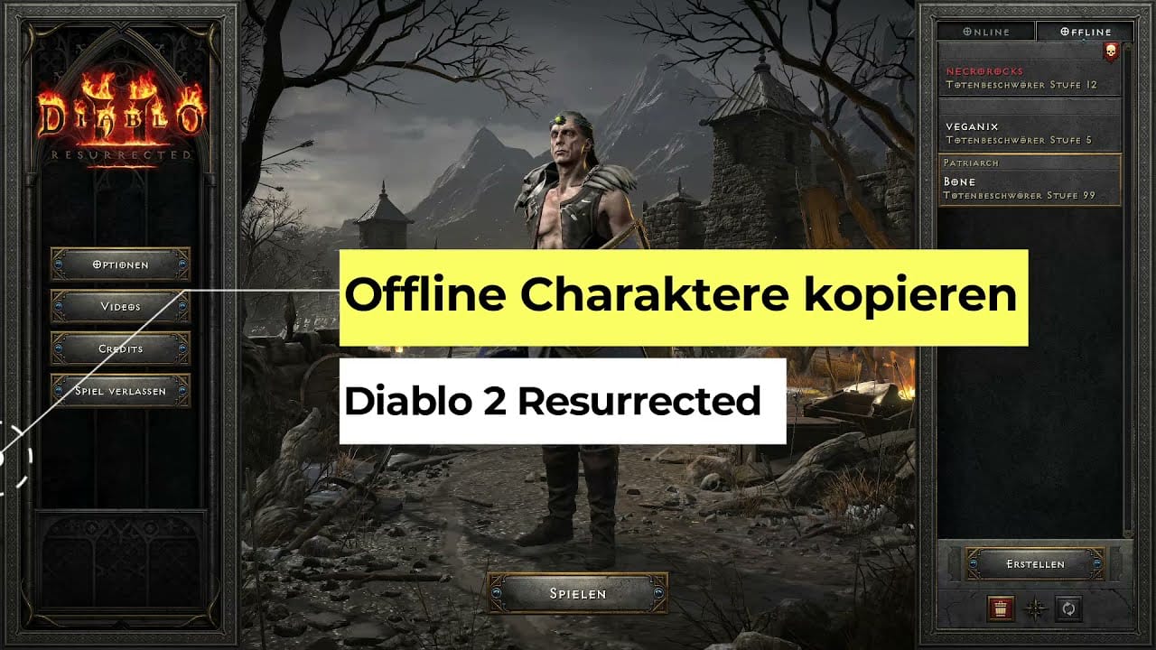 Savegames mit Level 99 Charakteren für Diablo 2 Resurrected