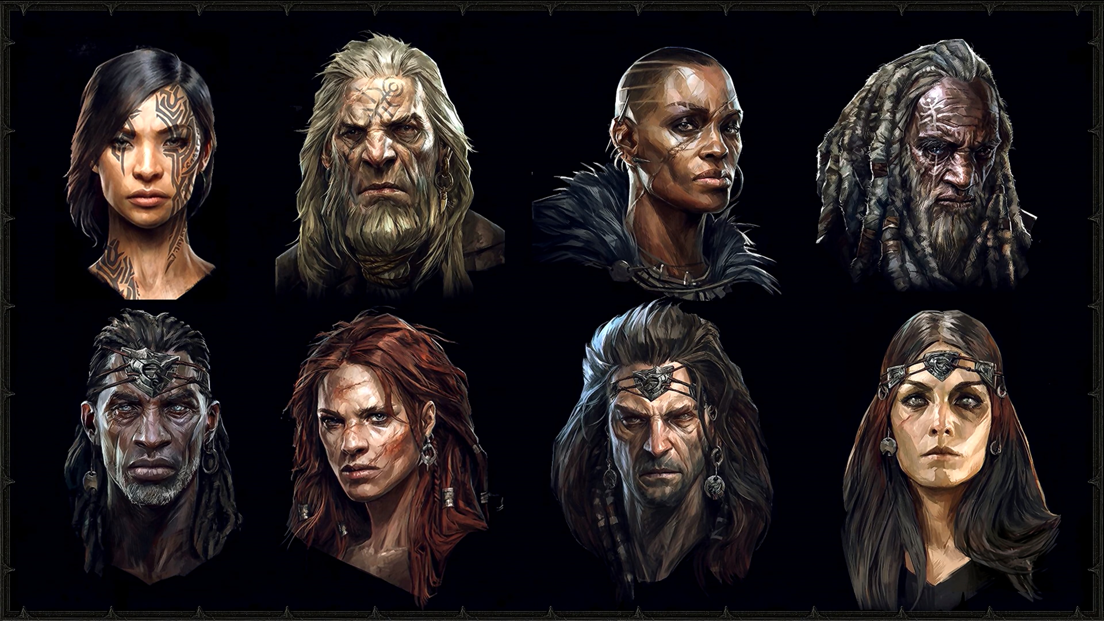 4 новых персонажа. Диабло 4. Diablo 4 Art. Diablo IV персонажи. Diablo 4 концепт арт.