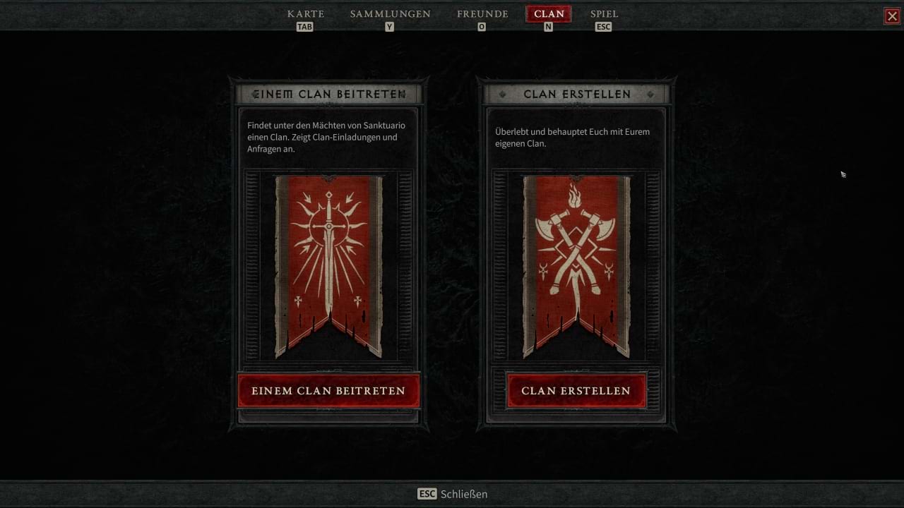 Clan beitreten oder erstellen in Diablo 4
