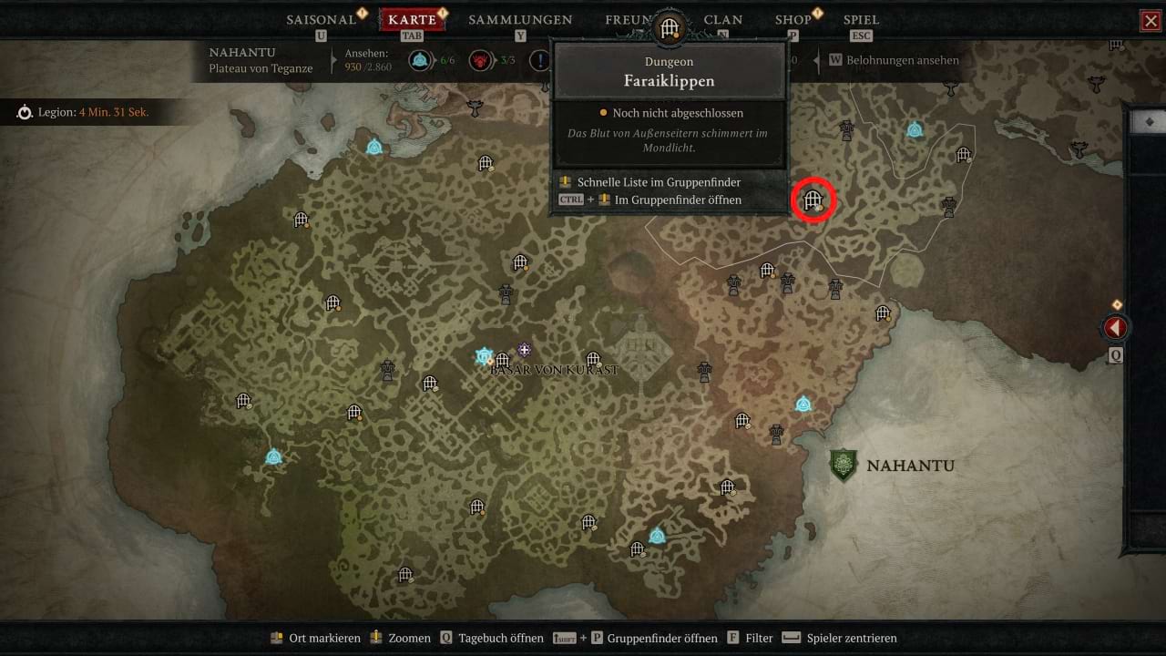 Diablo 4 Faraiklippen Eingang