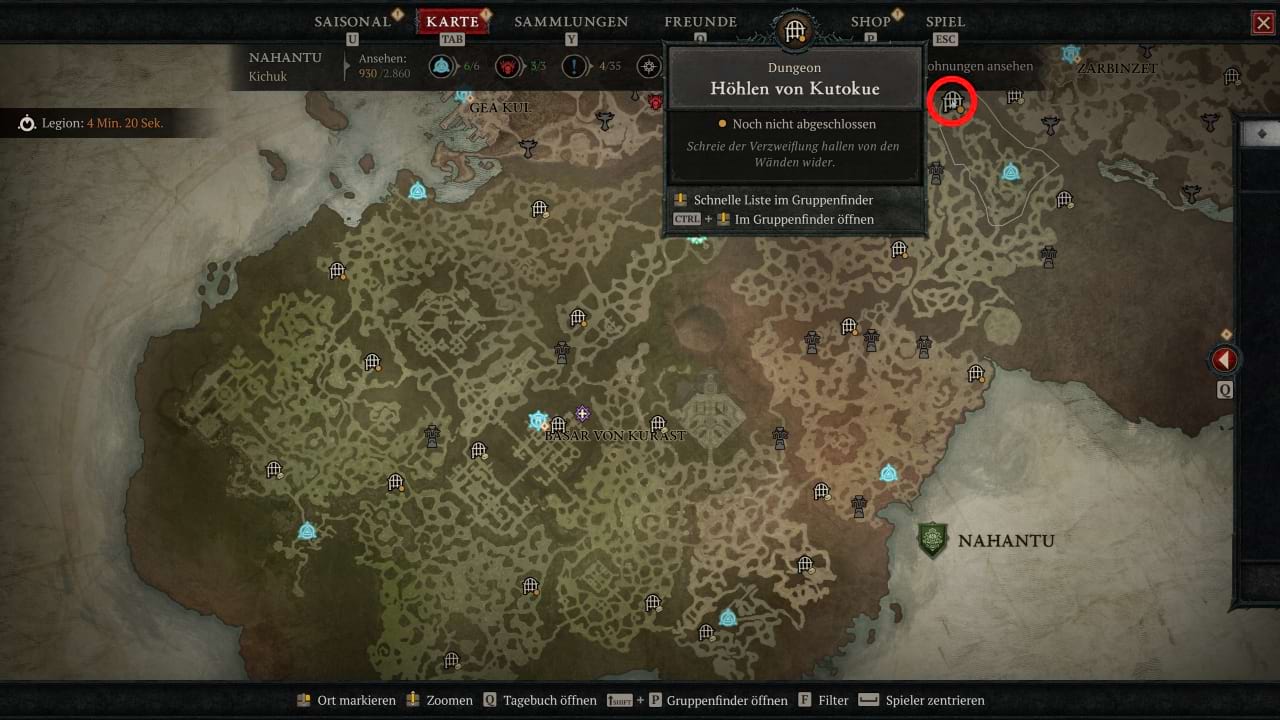 Diablo 4 Höhlen von Kutokue Eingang
