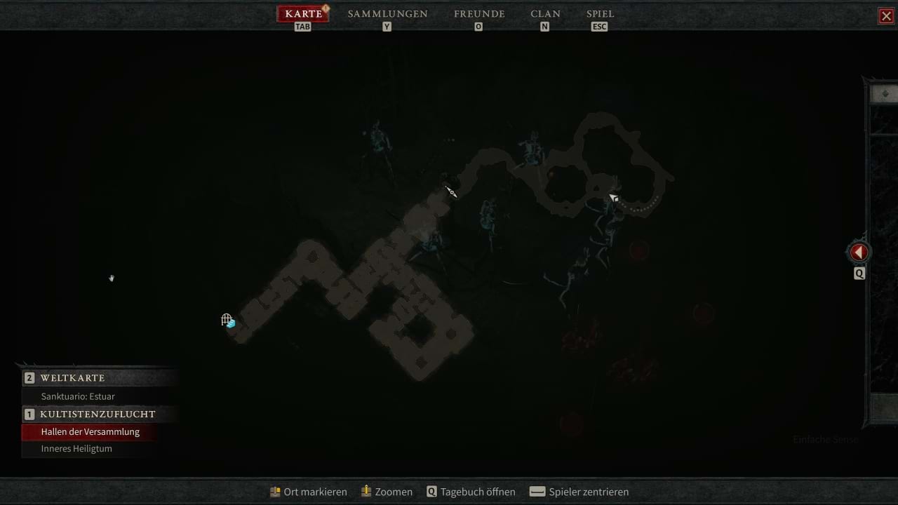 Diablo 4 Kultistenzuflucht Karte