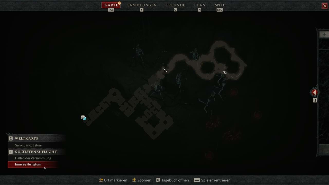 Diablo 4 Kultistenzuflucht Karte