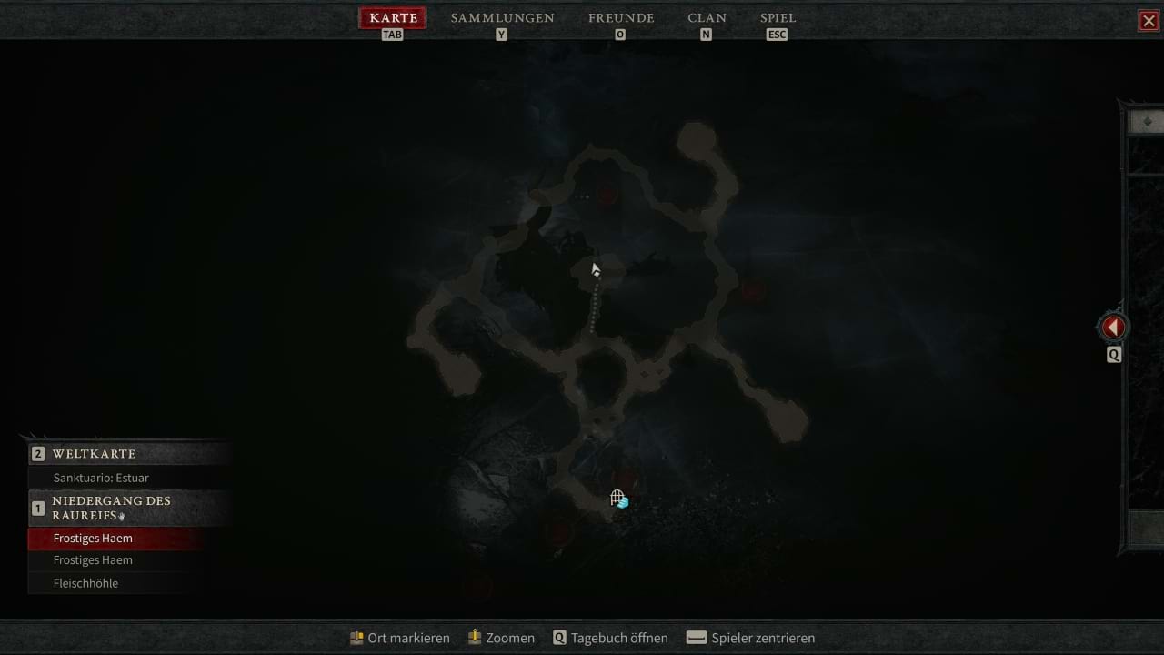 Diablo 4 Niedergang des Raureifs Karte