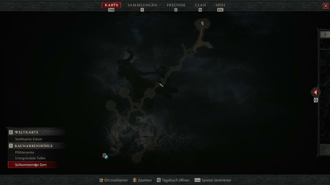 Diablo 4 Raunarbenhöhle Karte