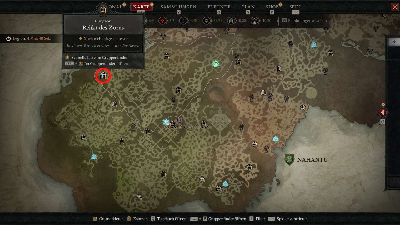 Diablo 4 Relikt des Zorns Eingang