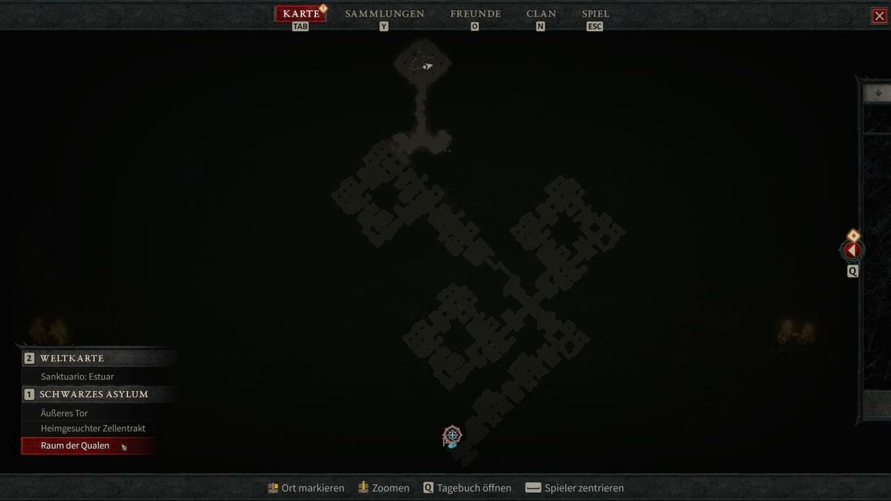 Diablo 4 Schwarzes Asylum Karte