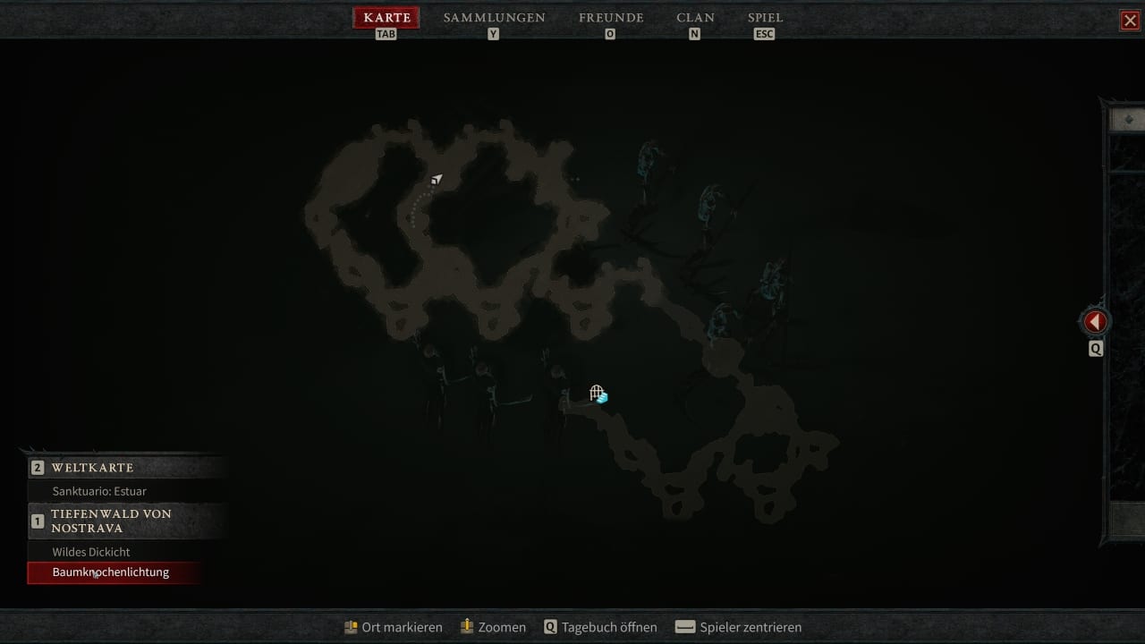 Diablo 4 Tiefenwald von Nostrava Karte