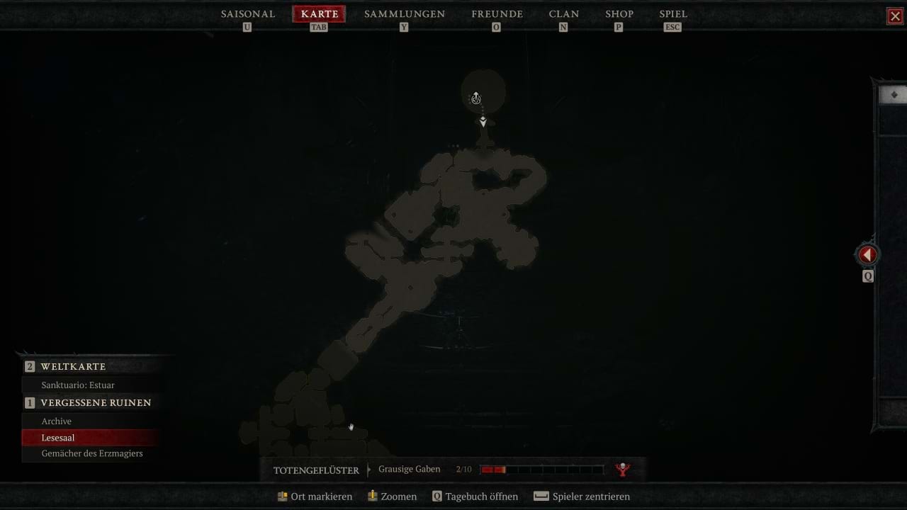 Diablo 4 Vergessene Ruinen Karte