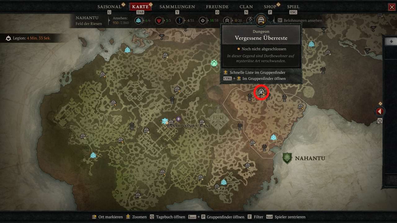 Diablo 4 Vergessene Überreste Eingang