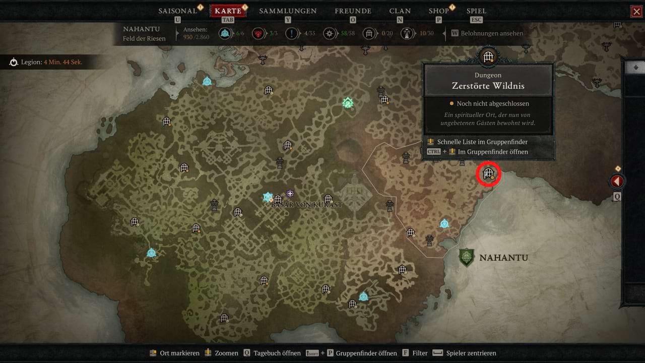 Diablo 4 Zerstörte Wildnis Eingang