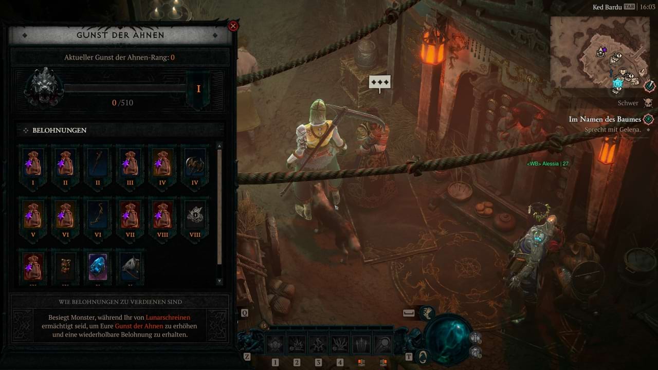 Diablo 4 Lunares Erwachen: Ansehensstufen und Gunst der Ahnen