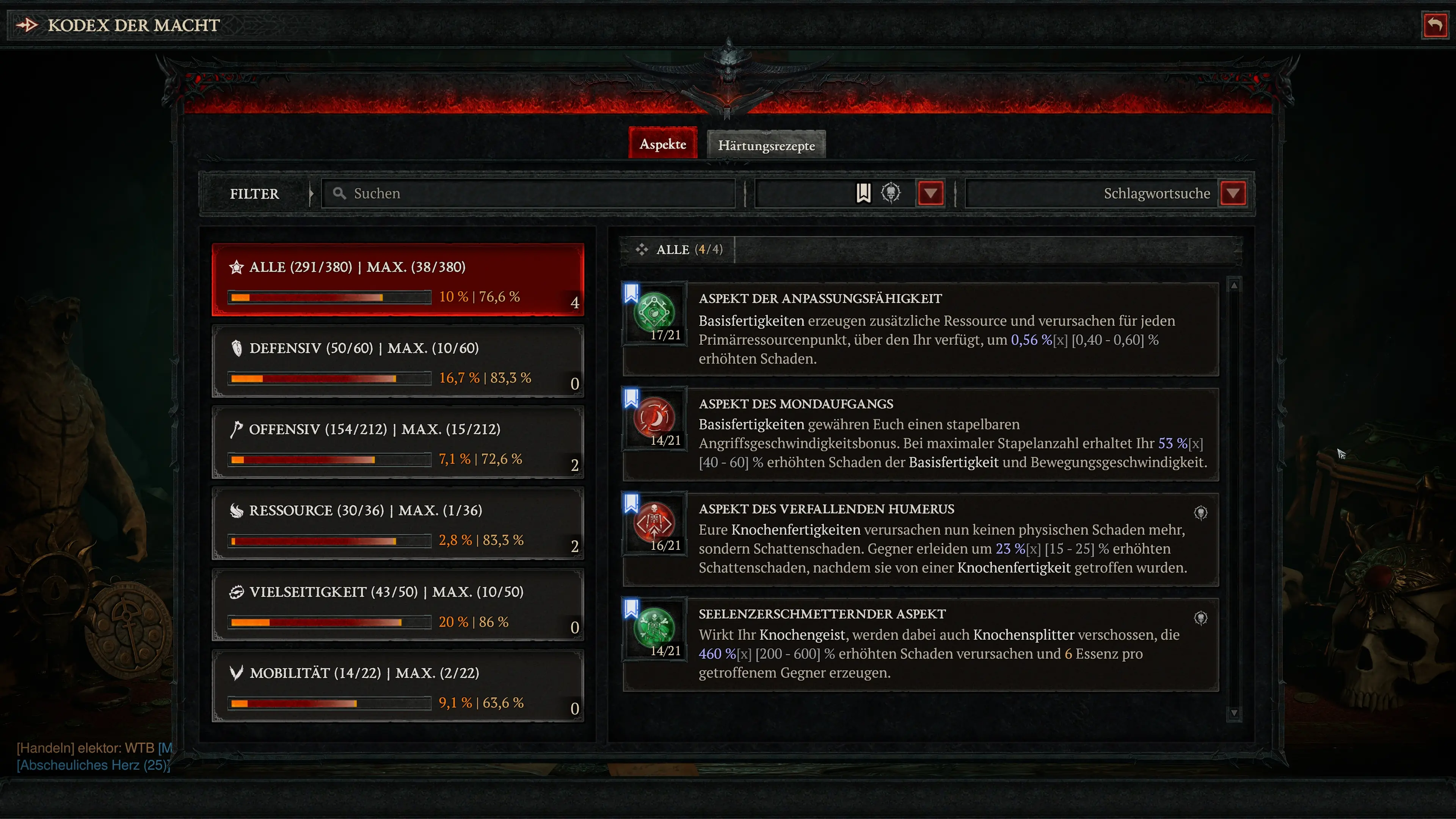 Diablo 4: Aspekte für den Bone Splinter Necro Build