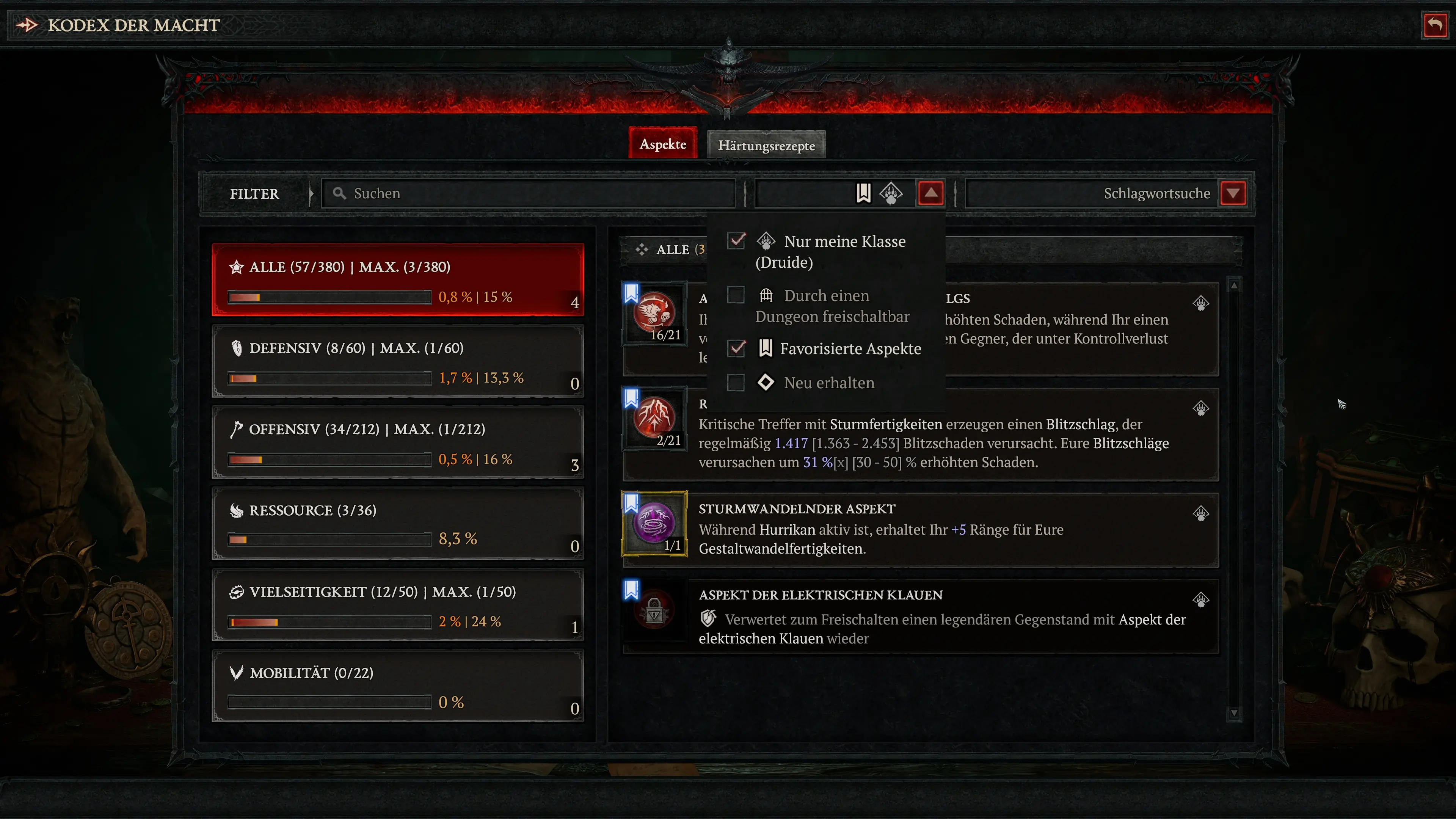 Diablo 4: Aspekte für den Cataclysm Druid Build