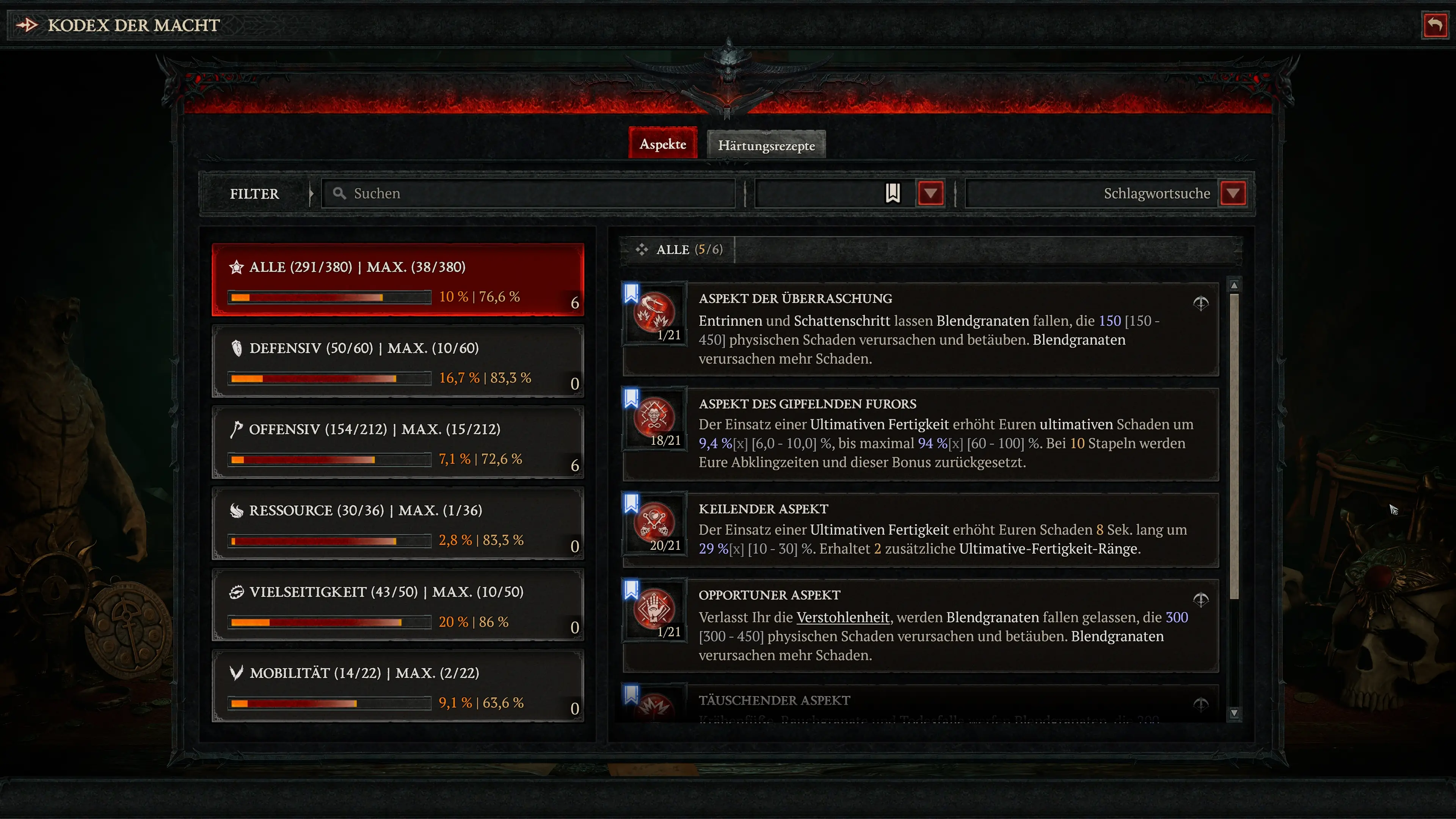 Diablo 4: Aspekte für den Death Trap Rogue Build