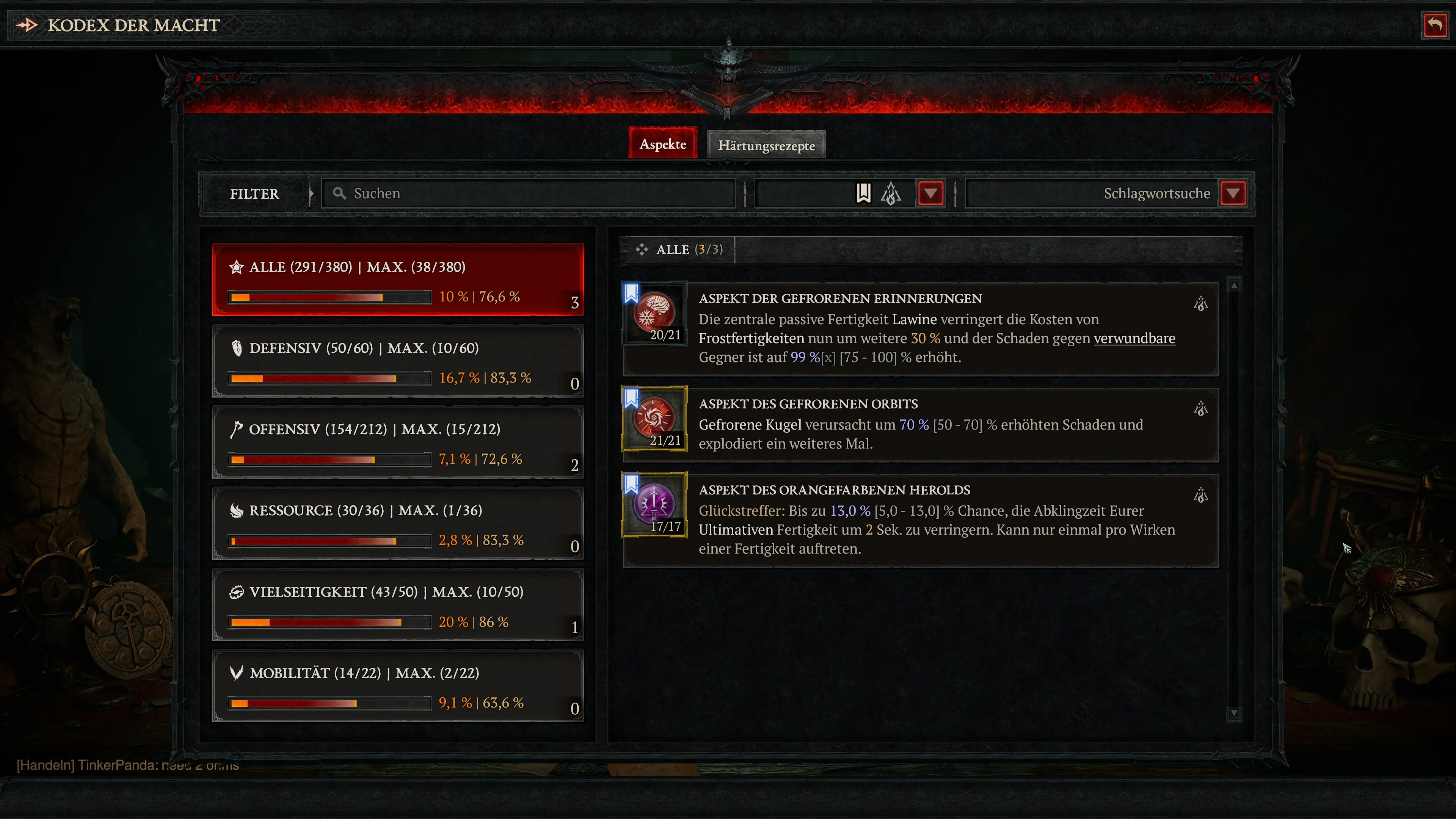 Diablo 4: Aspekte für den Frozen Orb Sorcerer Build