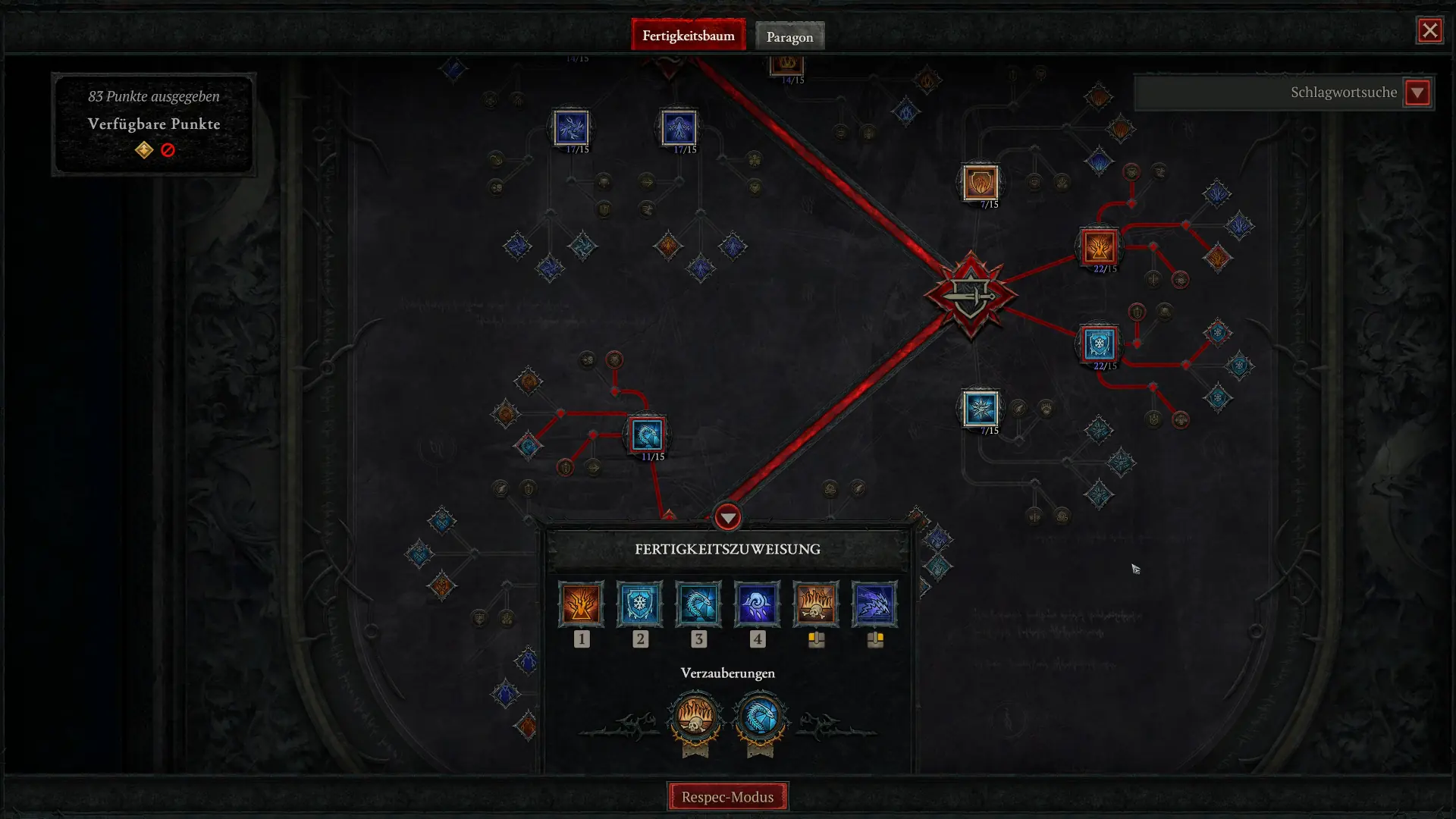 Feuerwand Skillung für den Zauberer in Season 14 von Diablo 4
