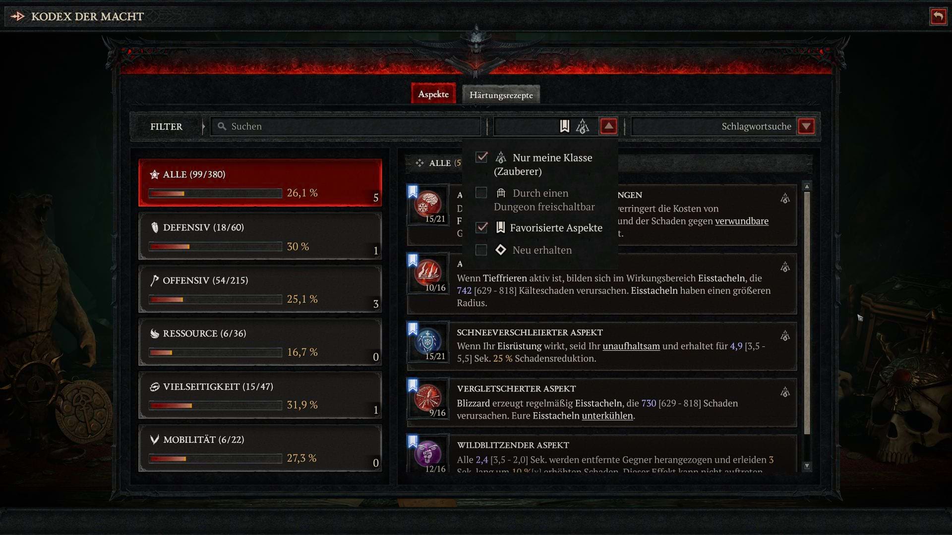 Diablo 4: Aspekte für den Blizzard Sorcerer Build