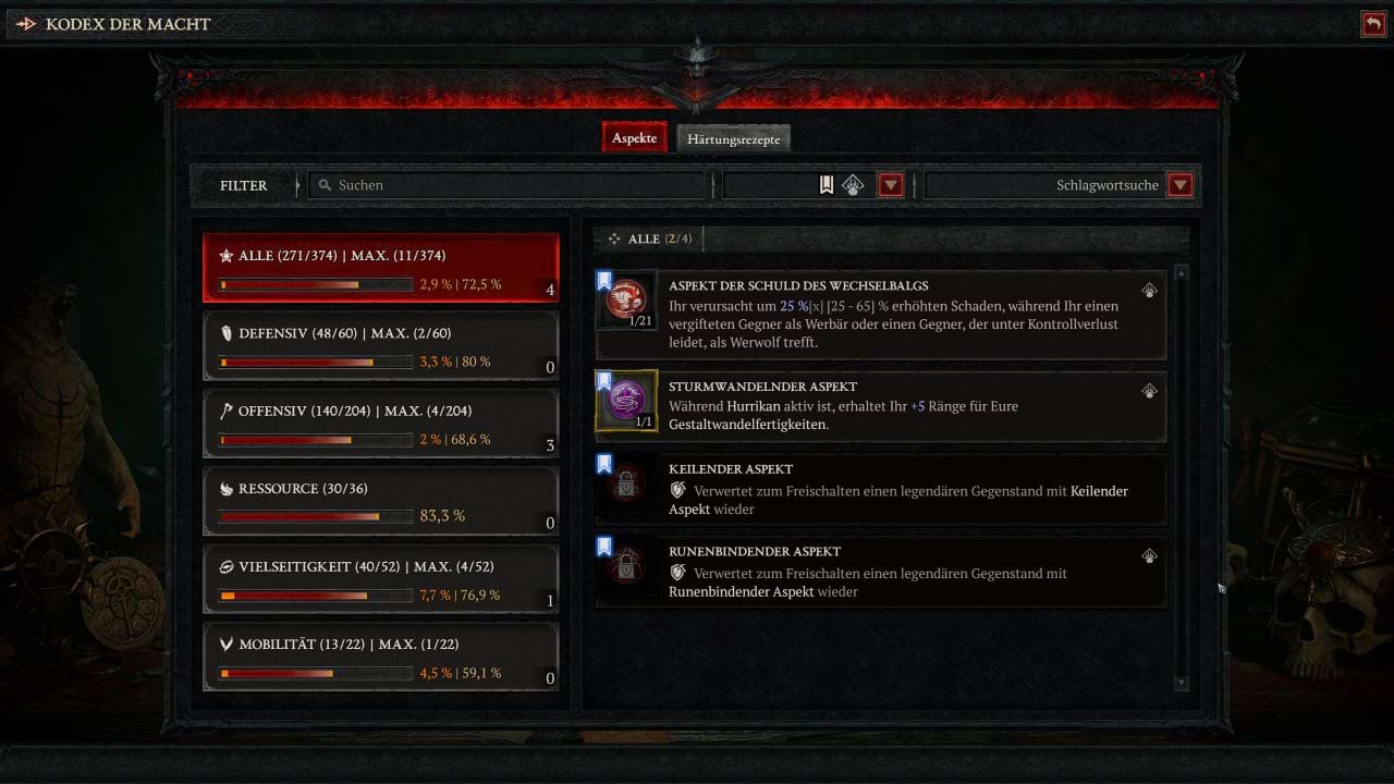 Diablo 4: Aspekte für den Cataclysm Druid Build