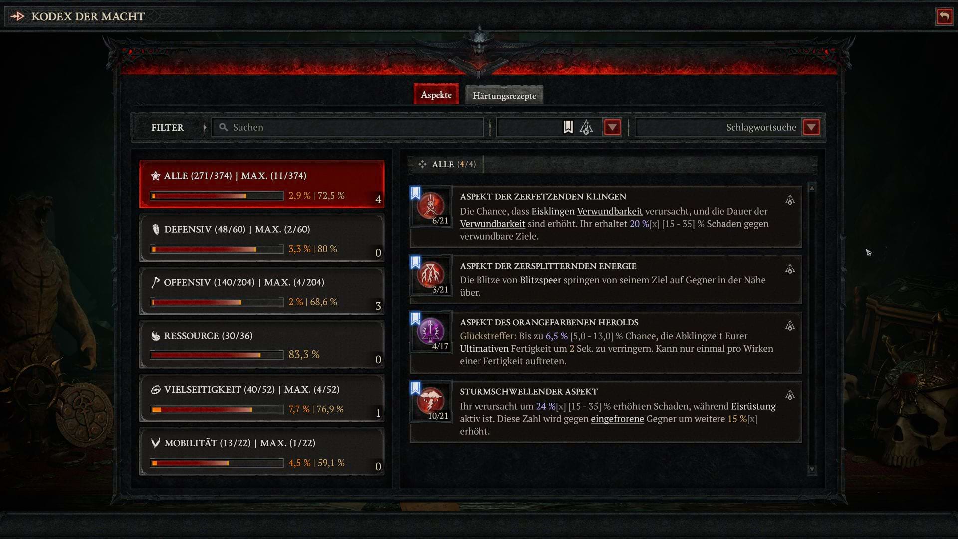 Diablo 4: Aspekte für den Lightning Spear Sorc Build