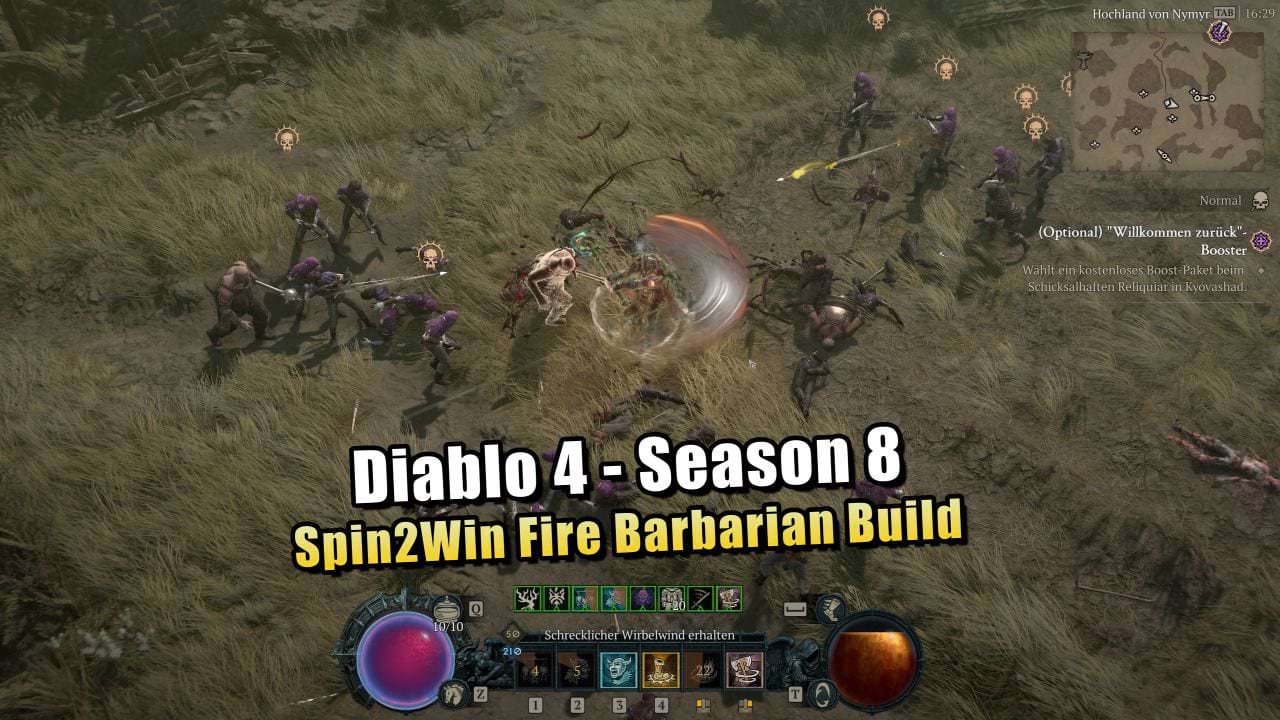 Diablo 4 Season 8: Spin2Win Fire Barbarian Build für den Barbaren