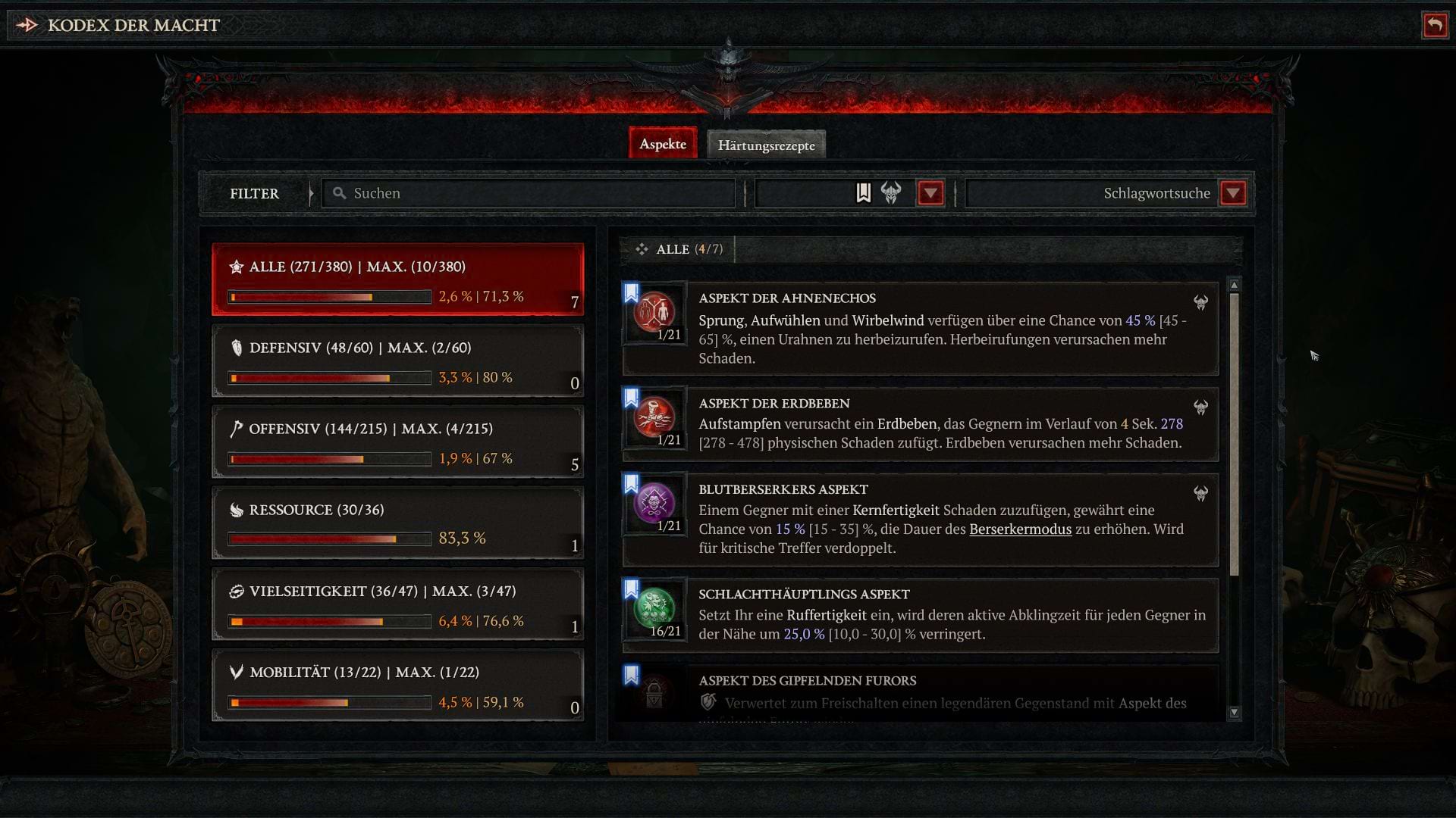 Diablo 4: Aspekte für den Spin2Win Petquake Build