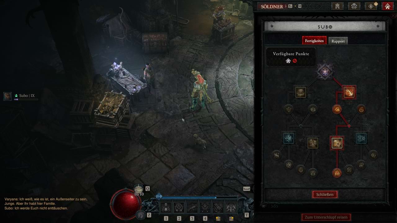 Söldner und Söldner-Fähigkeiten für den Feuerblitz Zauberer Build in Diablo 4 Season 7