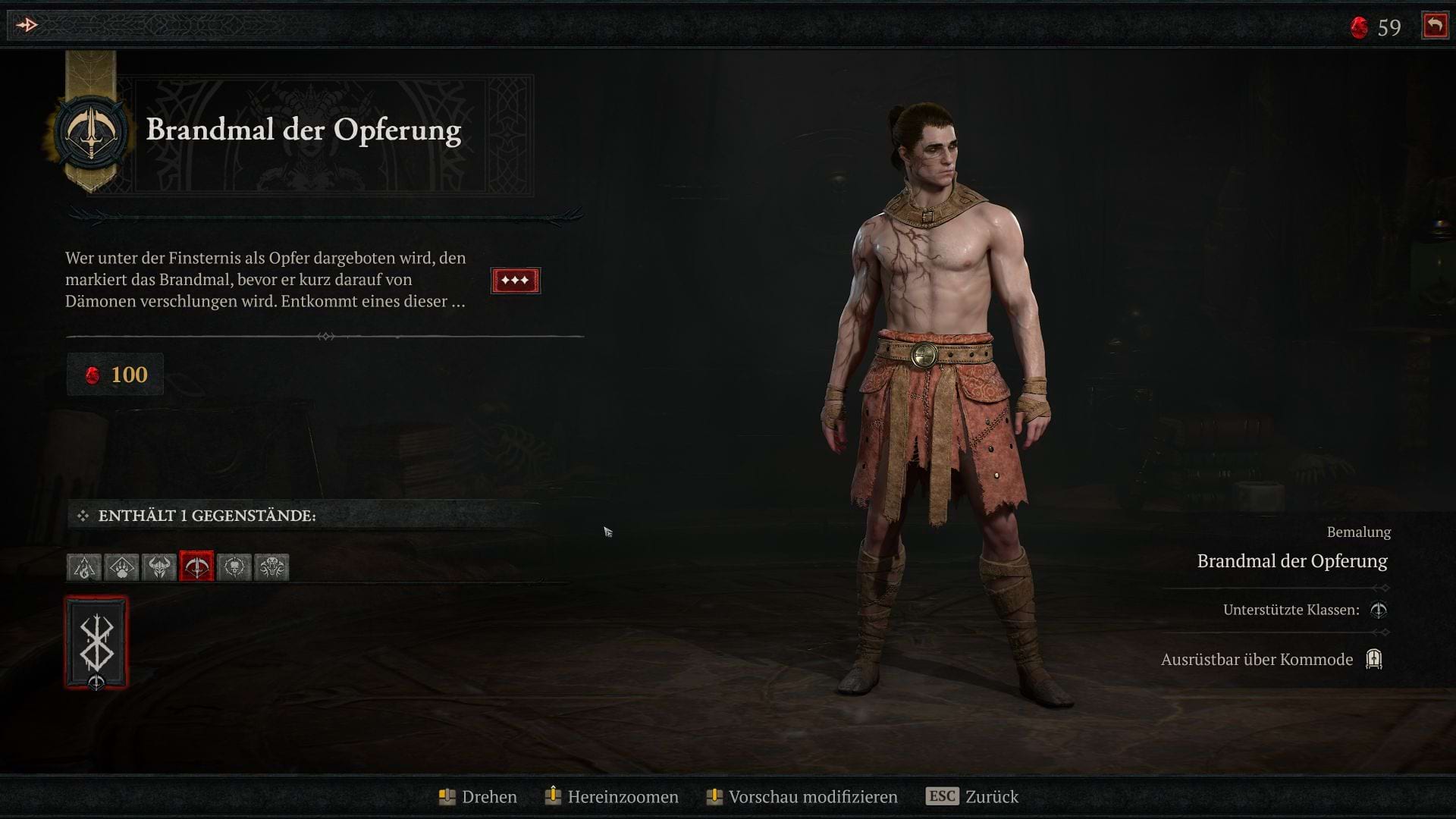 Diablo 4 Berserk-Reliquiar: Bemalung - Brandmal der Opferung