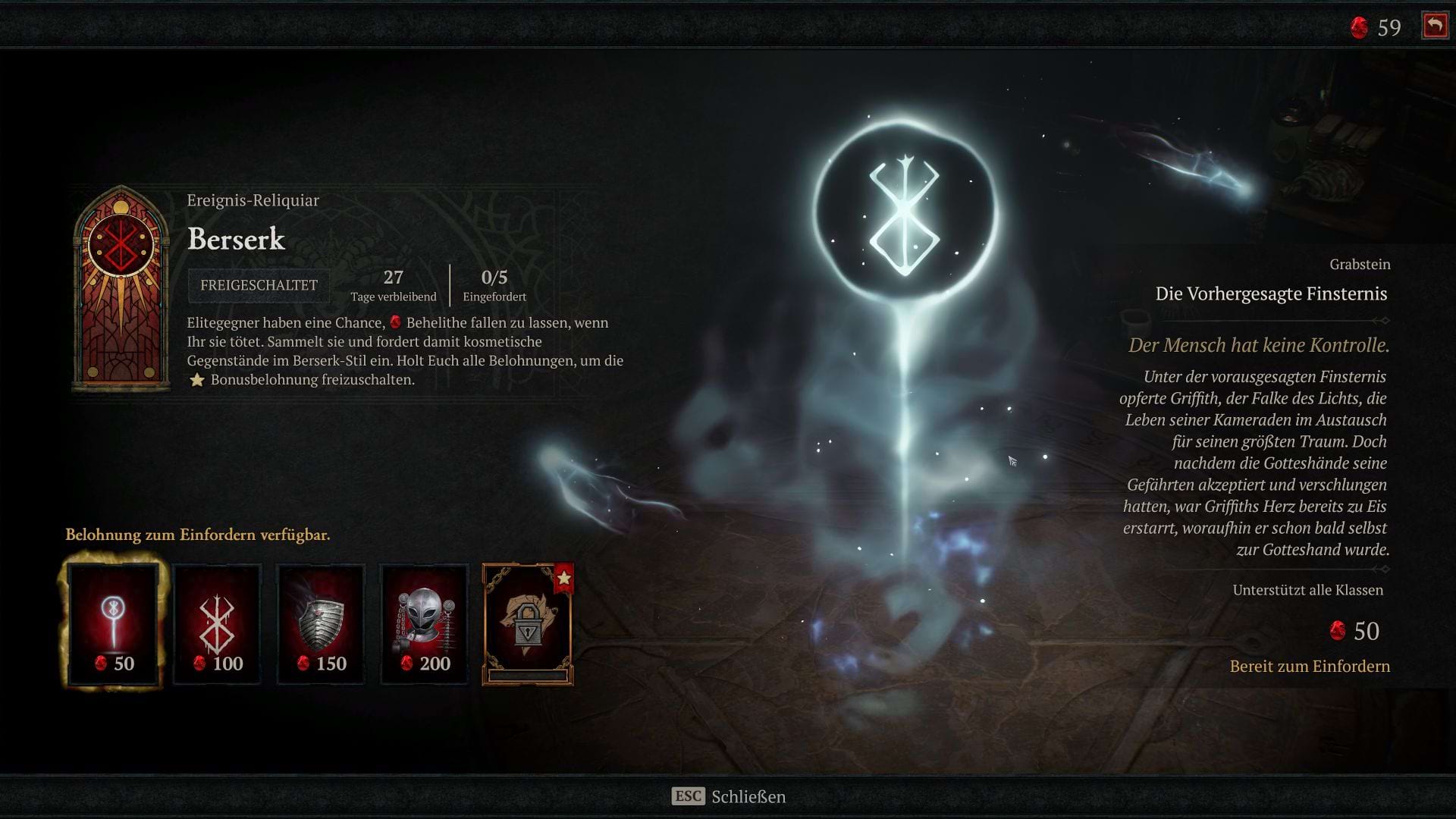 Diablo 4 Berserk-Reliquiar: Grabstein -Die Vorhergesagte Finsternis