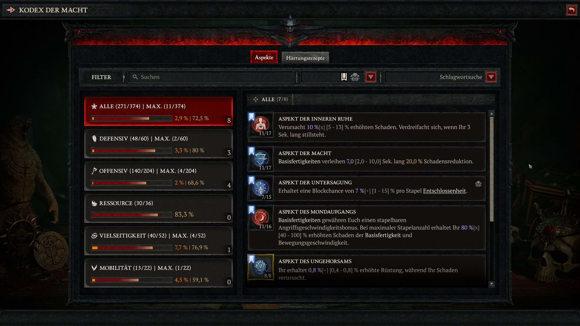 Kodex der Macht - Legendäre Aspekte für den Geistgeborenen zum Leveln in Season 8