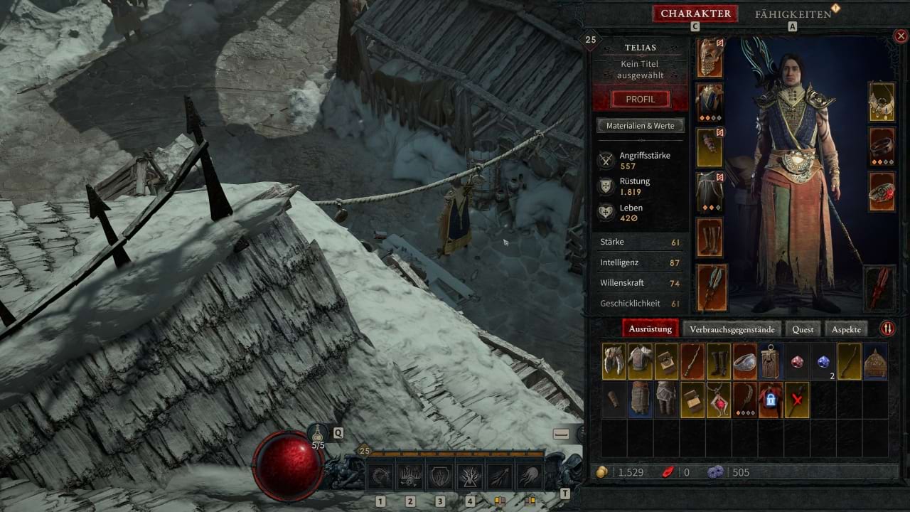 Ausrüstungsslots und Interface in Diablo 4