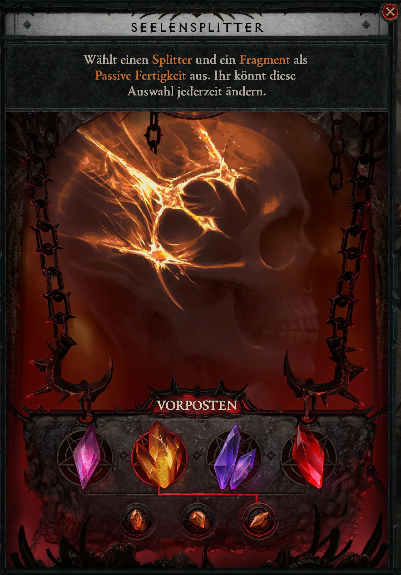 Diablo 4 Hexenmeister: Vorpostensplitter mit Fragment des Infernos