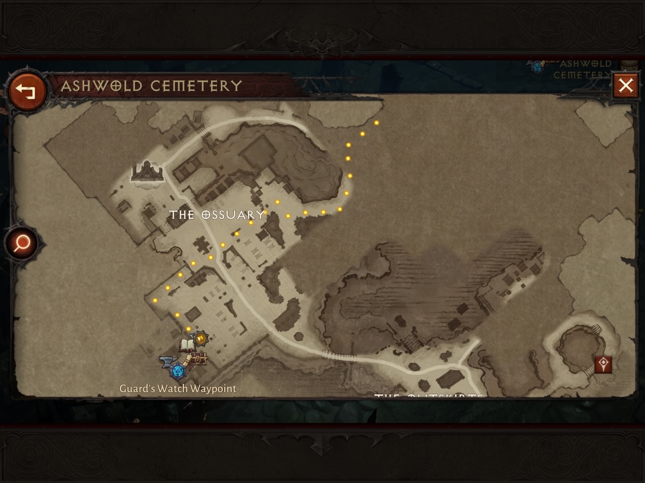 Diablo Immortal Karte: Ashwold Cemetery