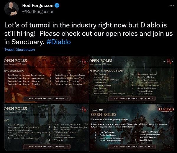 Blizzard fehlen Mitarbeiter für Diablo 4