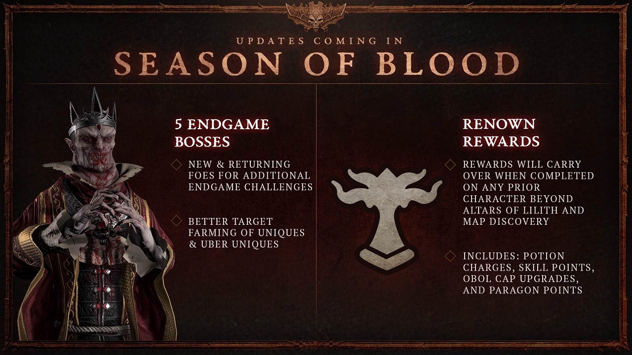 Season of Blood: Season 2 in Diablo 4 startet im Oktober mit Neuerungen und Spielverbesserungen