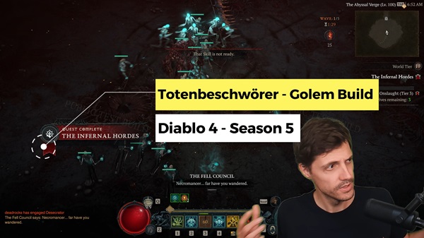 Diablo 4: Golem-Build für den Totenbeschwörer in Season 5