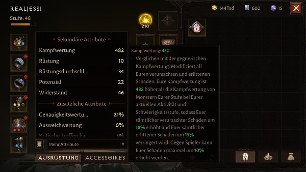 Diablo Immortal Gearscore / Kampfwertung