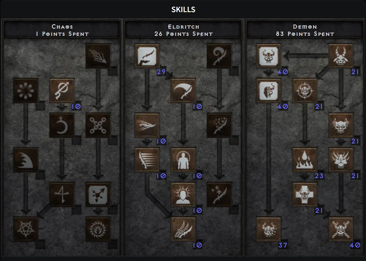 Skillung für den Hexenmeister Unsterblichkeits-Build