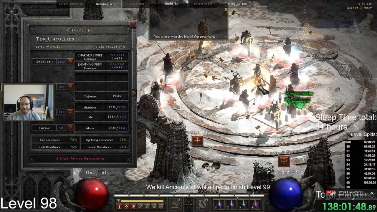 Diablo 2 Resurrected: Teo_Unsullied erreicht als erstes Spieler Stufe 99
