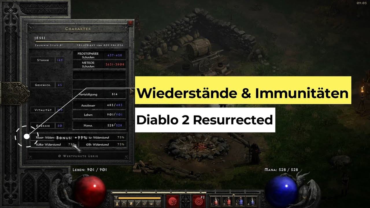 Widerstände in Diablo 2 Resurrected und Immunitäten brechen