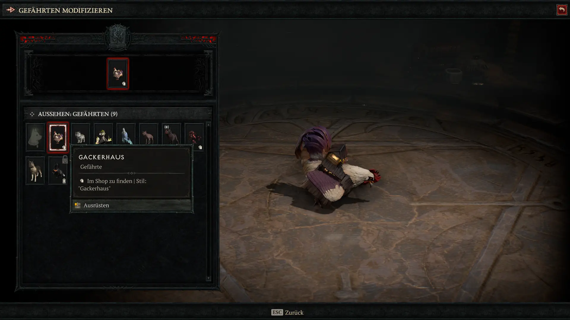 Gackerhaus - Gefährte in Diablo 4