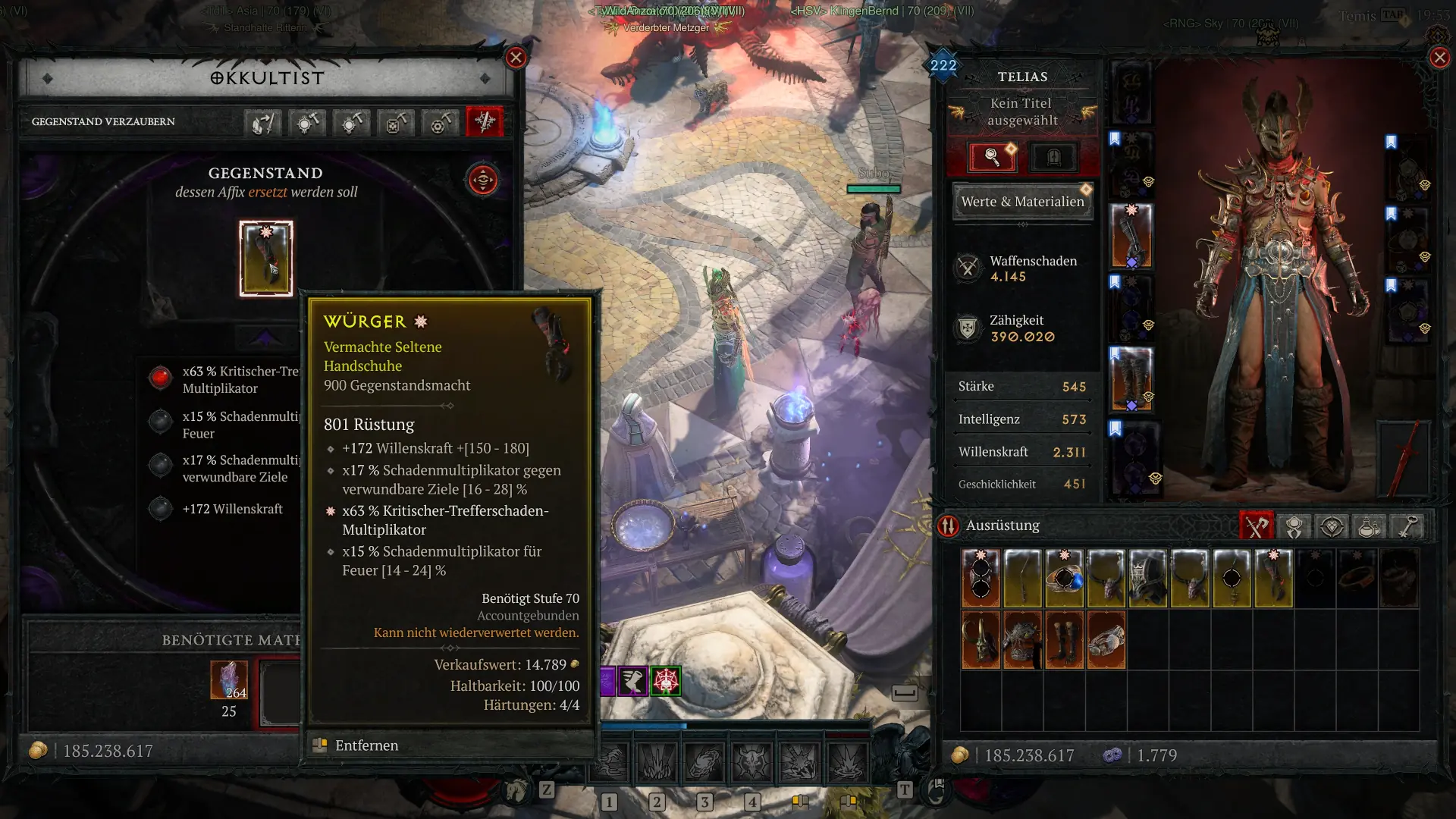 Affixe beim Horadrimwürfel in Diablo 4 sperren