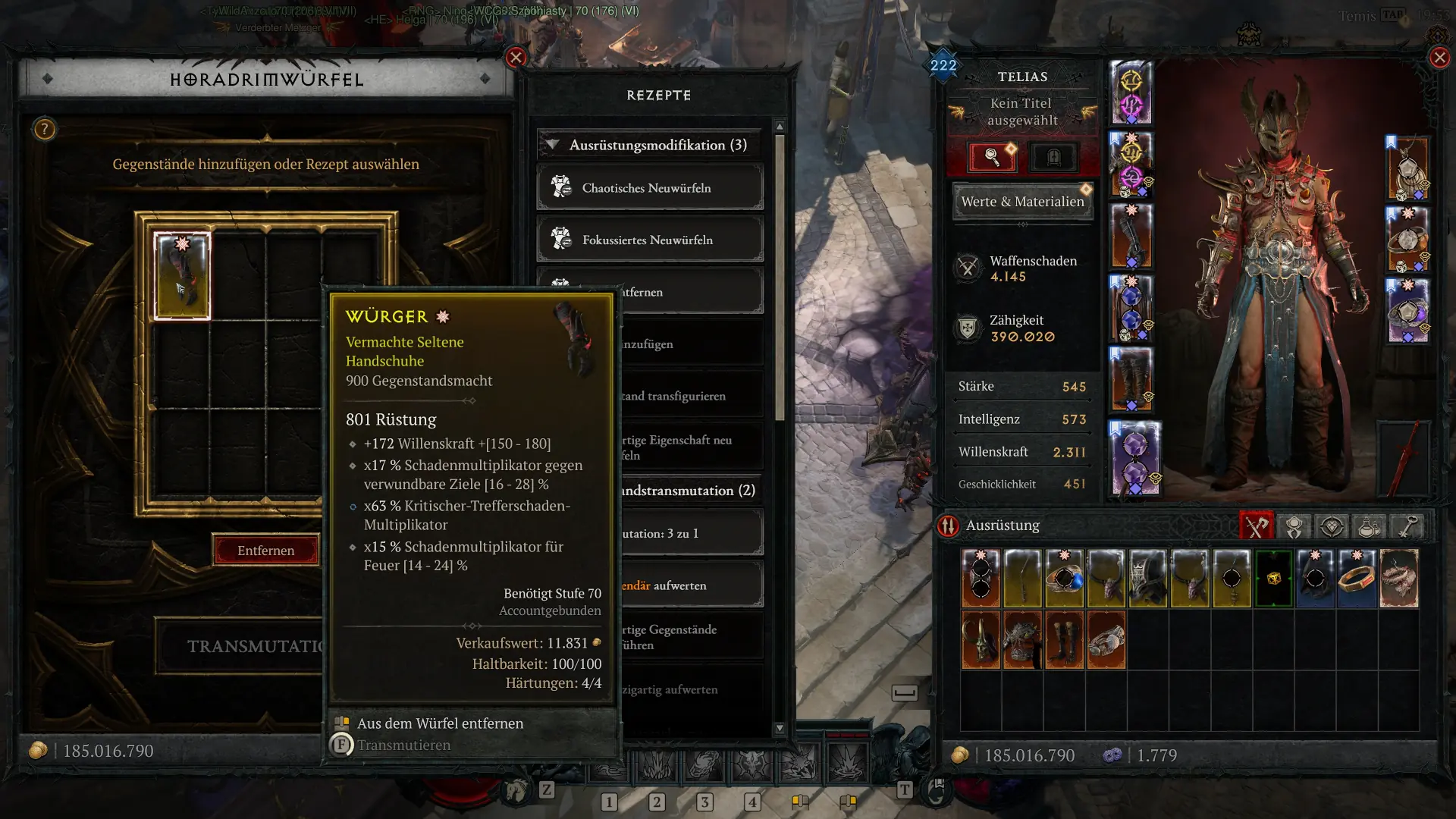 Affixe beim Horadrimwürfel in Diablo 4 sperren