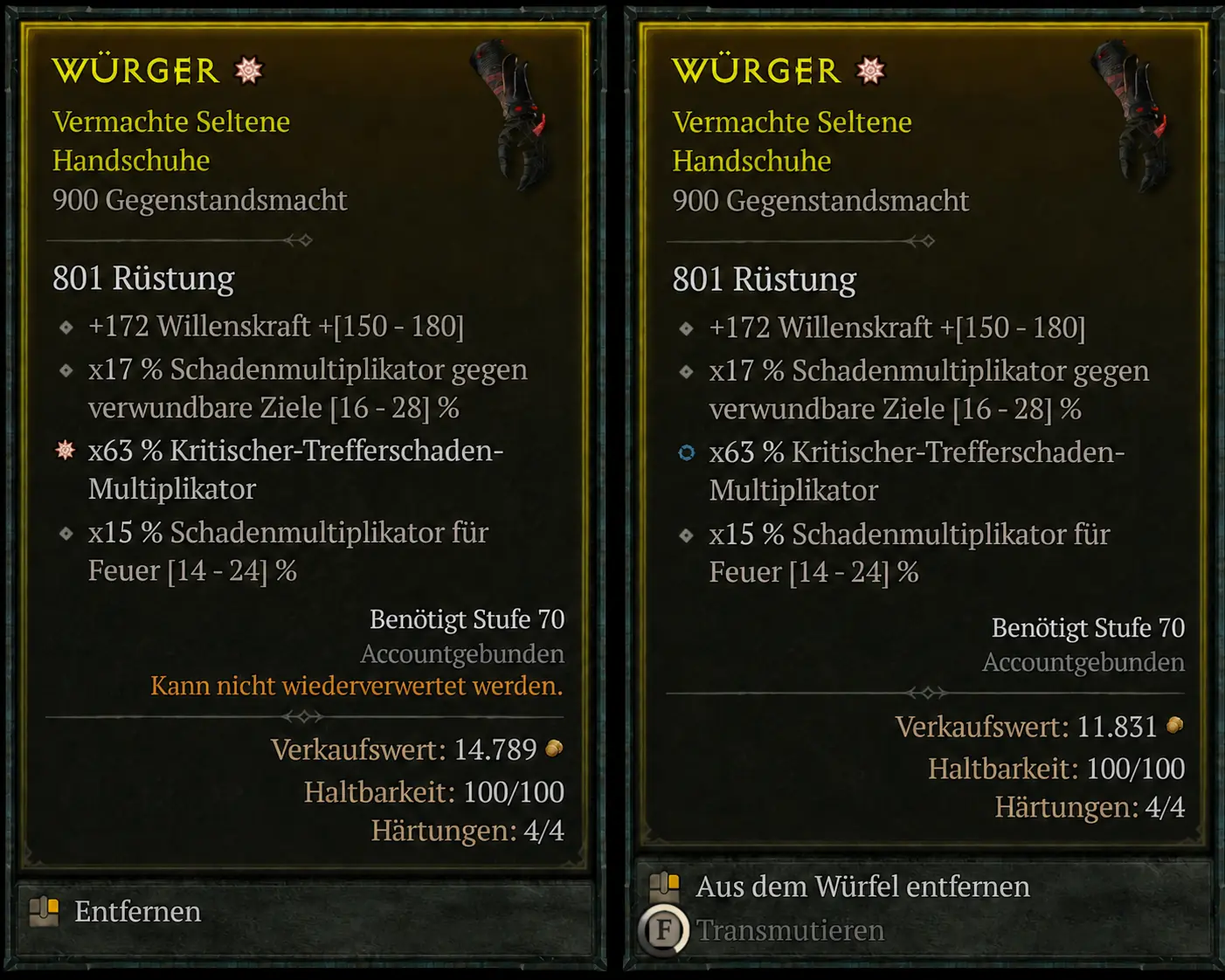 Affixe beim Horadrimwürfel in Diablo 4 sperren