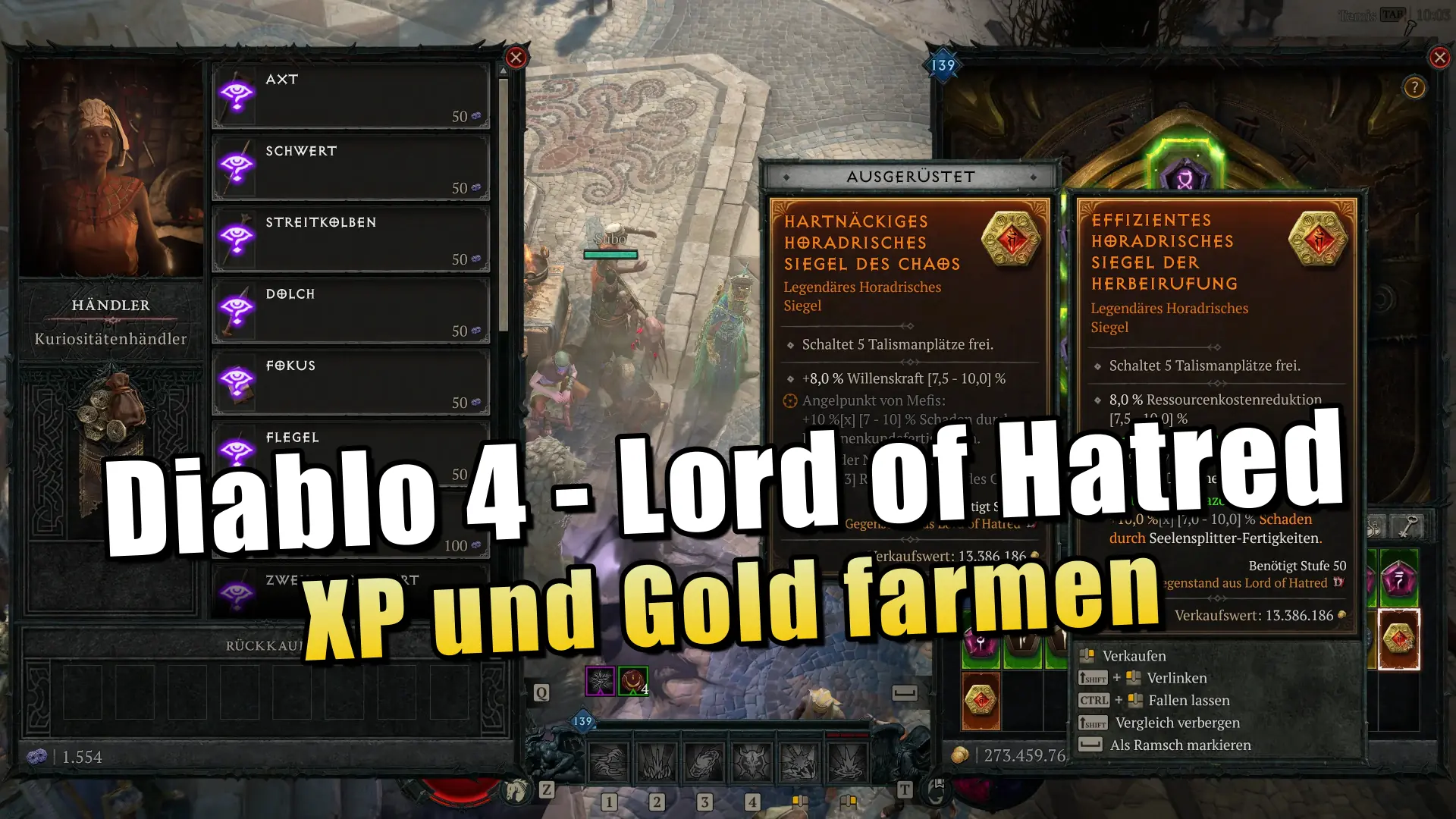 Diablo 4 Season 13: Gold und Erfahrungspunkte in Lord of Hatred farmen