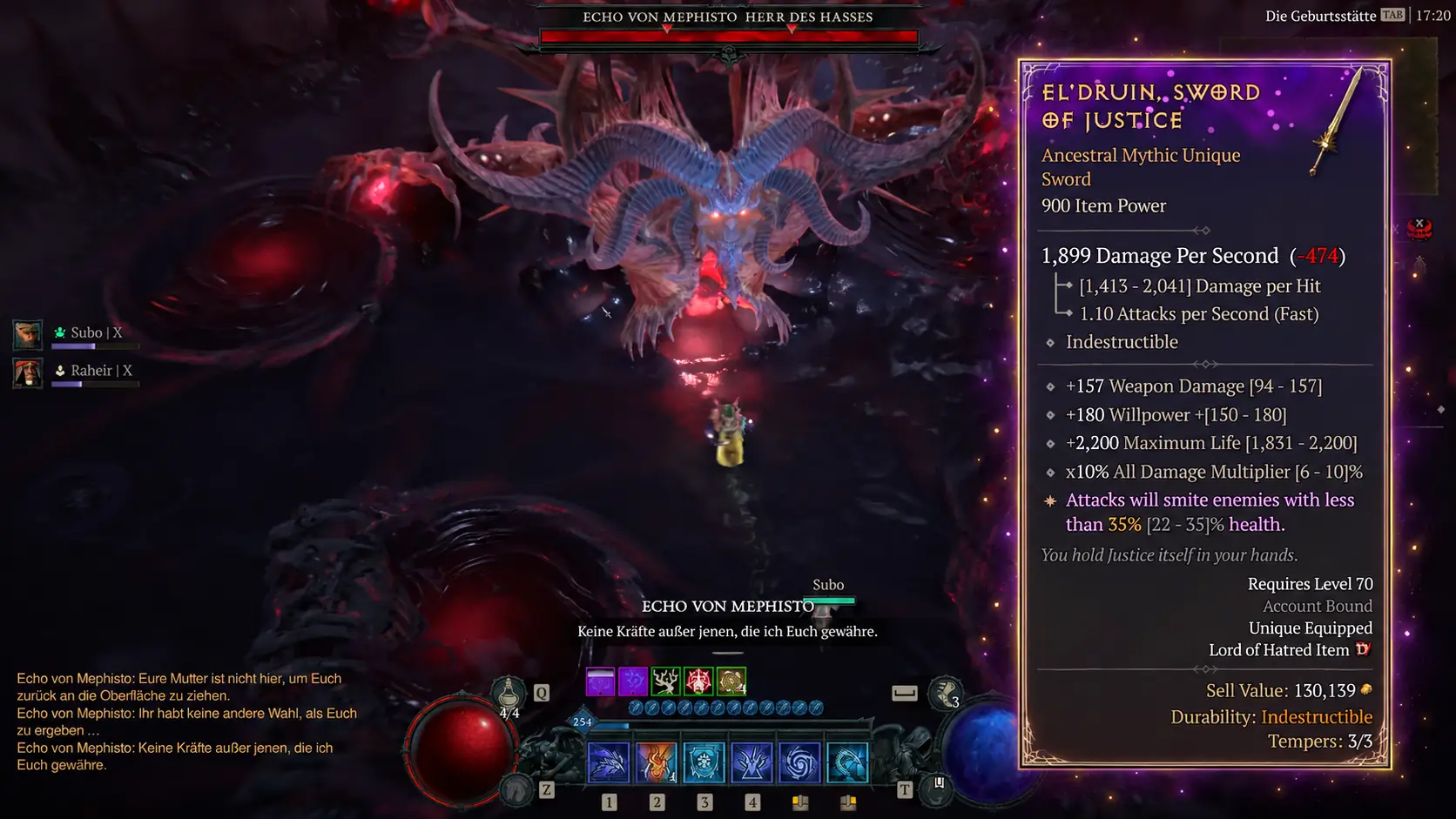 El'druin im Kampf gegen Mephisto in Diablo 4