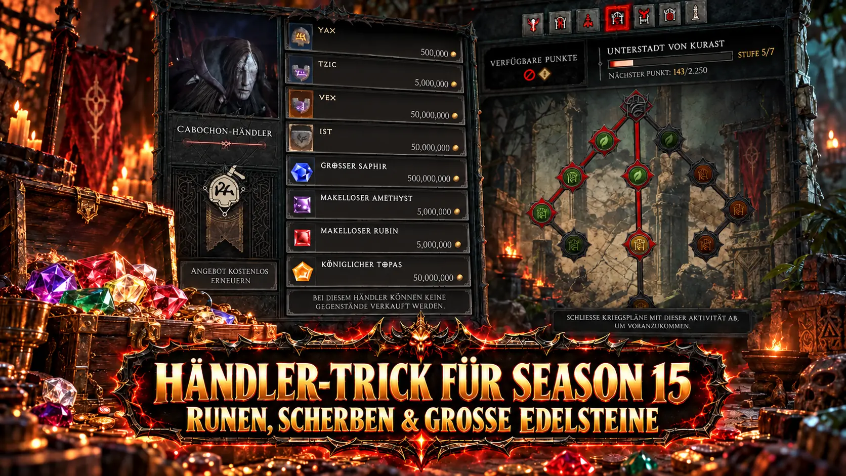 Waren vom Cabochon-Händler in Season 15 von Diablo 4
